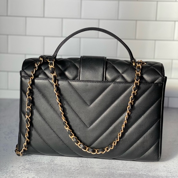 Rare Chanel Black Quilted Lambskin Top Handle Handbag - Picture 4 of 14